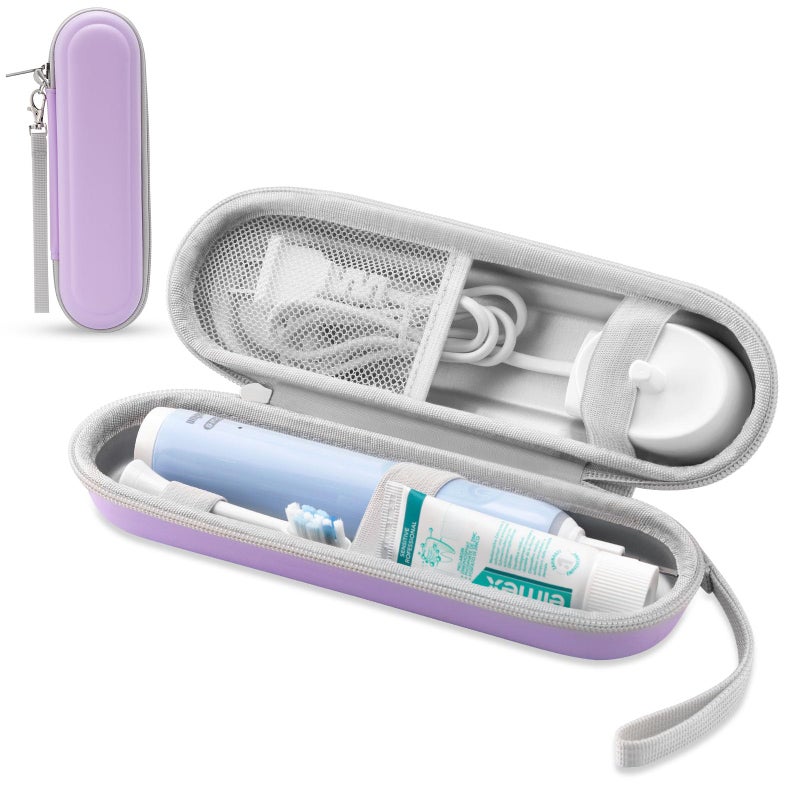 TYSORETY Toothbrush Travel Case for Oral-B/Oral-B Pro/Philips Sonicare Electric Toothbrush, Portable Travel Toothbrush Case (Purple)